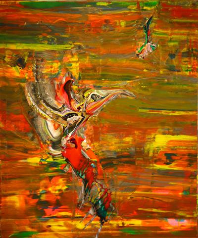 Gitarrsoloextas. Akryl på kanvas. 120x100.